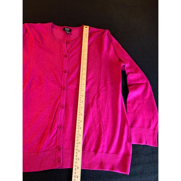 Jones New York Signature Womens Size XXLarge Fuchsia Cardigan Sweater - Picture 7 of 11